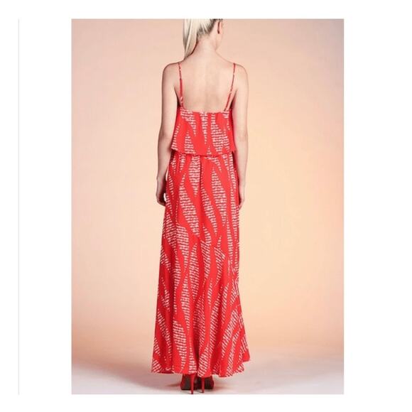 Vici Pink Red Tropical Print Maxi Dress Small Sleeveless Beach Vacation - Picture 14 of 14